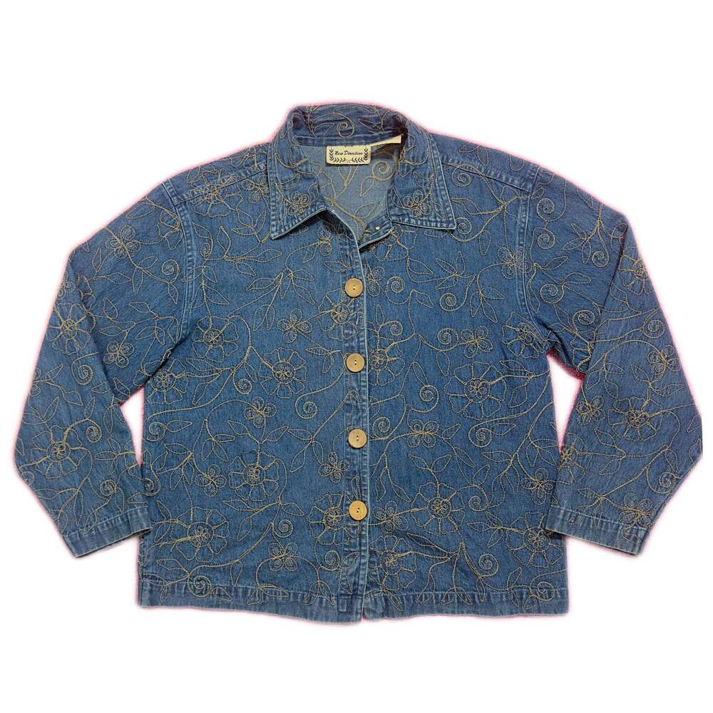 Vintage New Direction Embroidered Floral Denim Jacket